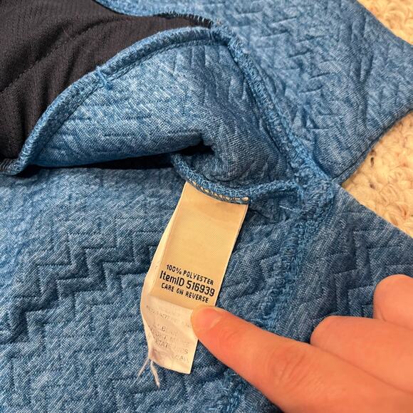 LL Bean Flexforward Quilted Pullover Sz XL Petite Half Zip Outdoor Blue Hiking - Picture 6 of 7